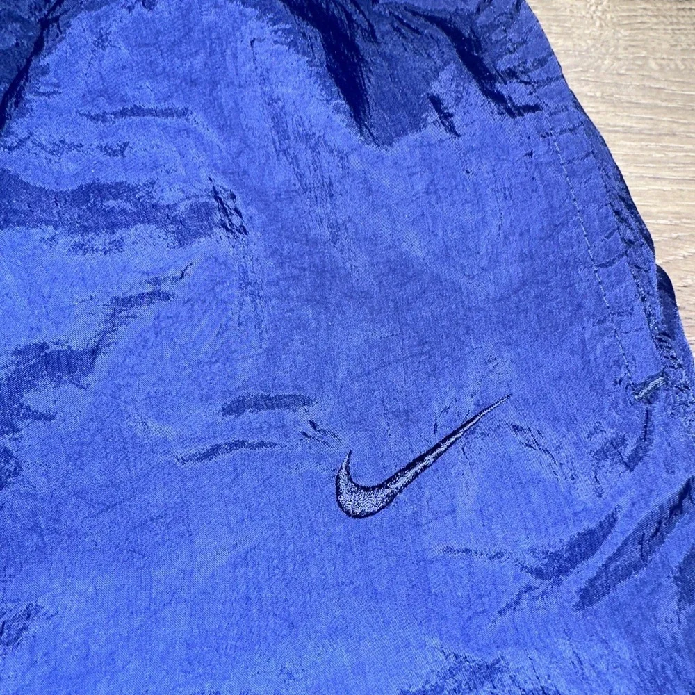 Vintage Nike Jogger Pants Mens Medium Navy Blue  Track Y2K Lined Ankle Zip